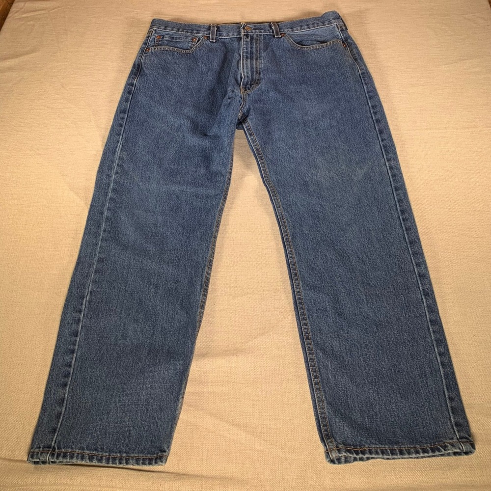 Levi Strauss 505 Jeans Mens W38‎ L30 See Pics Blue Straight Fit Denim Classic - Picture 2 of 11